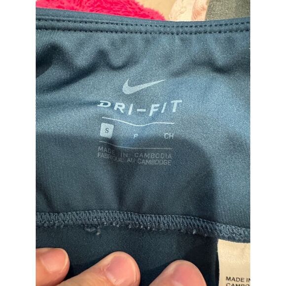 Nike Women's Size Small Dri-Fit Running High Waisted Cropped Leggings Teal - Picture 3 of 6